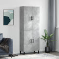 vidaXL Witrynka, szarość betonu 69,5x34x180 cm materiał drewnopochodny