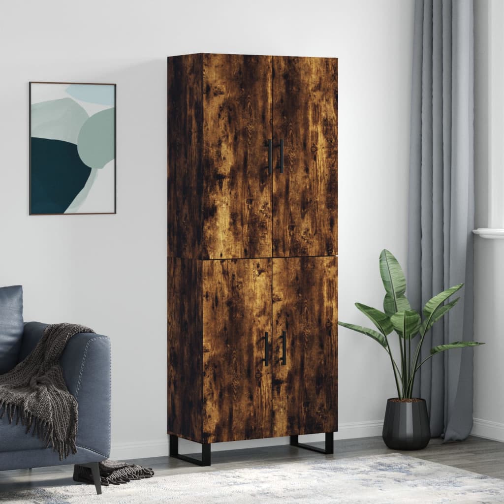 vidaXL Witrynka przydymiony dąb 69,5x34x180 cm materiał drewnopochodny
