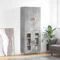 vidaXL Witrynka, szarość betonu 69,5x34x180 cm materiał drewnopochodny