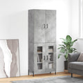 vidaXL Witrynka, szarość betonu 69,5x34x180 cm materiał drewnopochodny