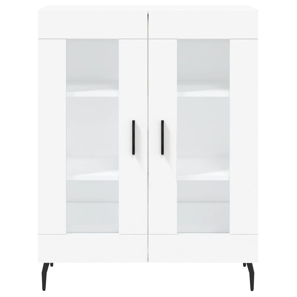 vidaXL Witrynka, biała, 69,5x34x180 cm, materiał drewnopochodny