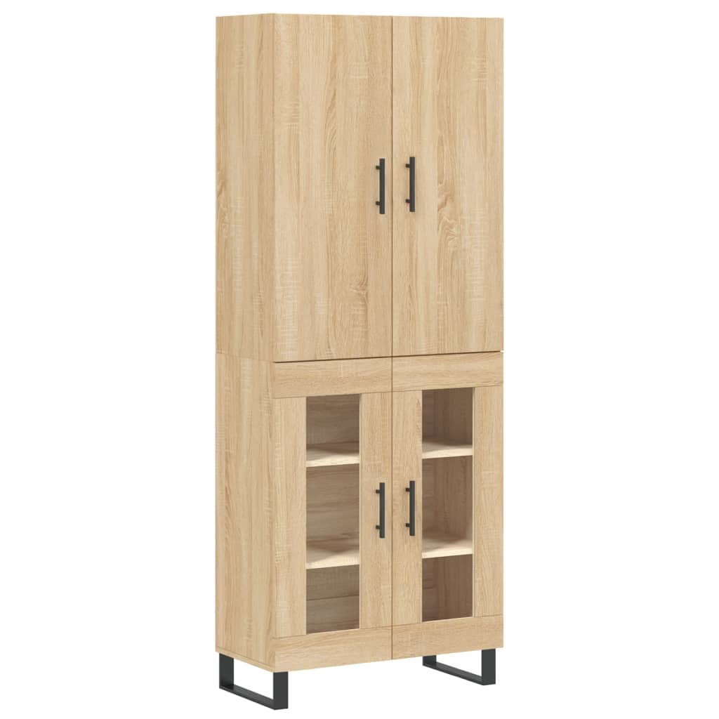 vidaXL Witrynka, dąb sonoma, 69,5x34x180 cm, materiał drewnopochodny