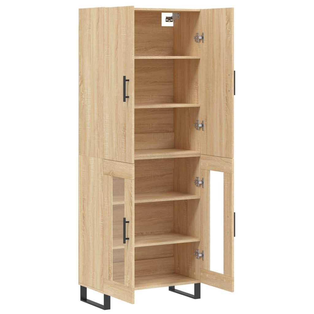 vidaXL Witrynka, dąb sonoma, 69,5x34x180 cm, materiał drewnopochodny