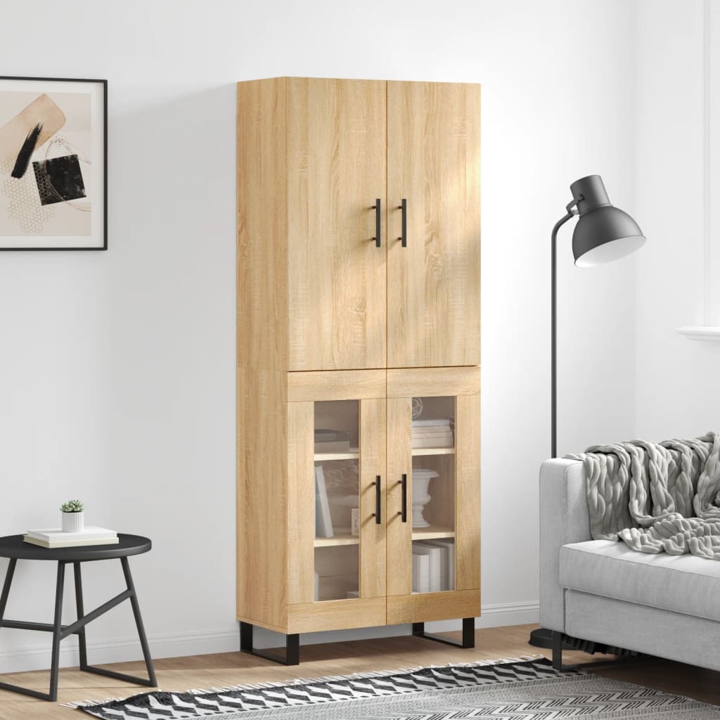 vidaXL Witrynka, dąb sonoma, 69,5x34x180 cm, materiał drewnopochodny