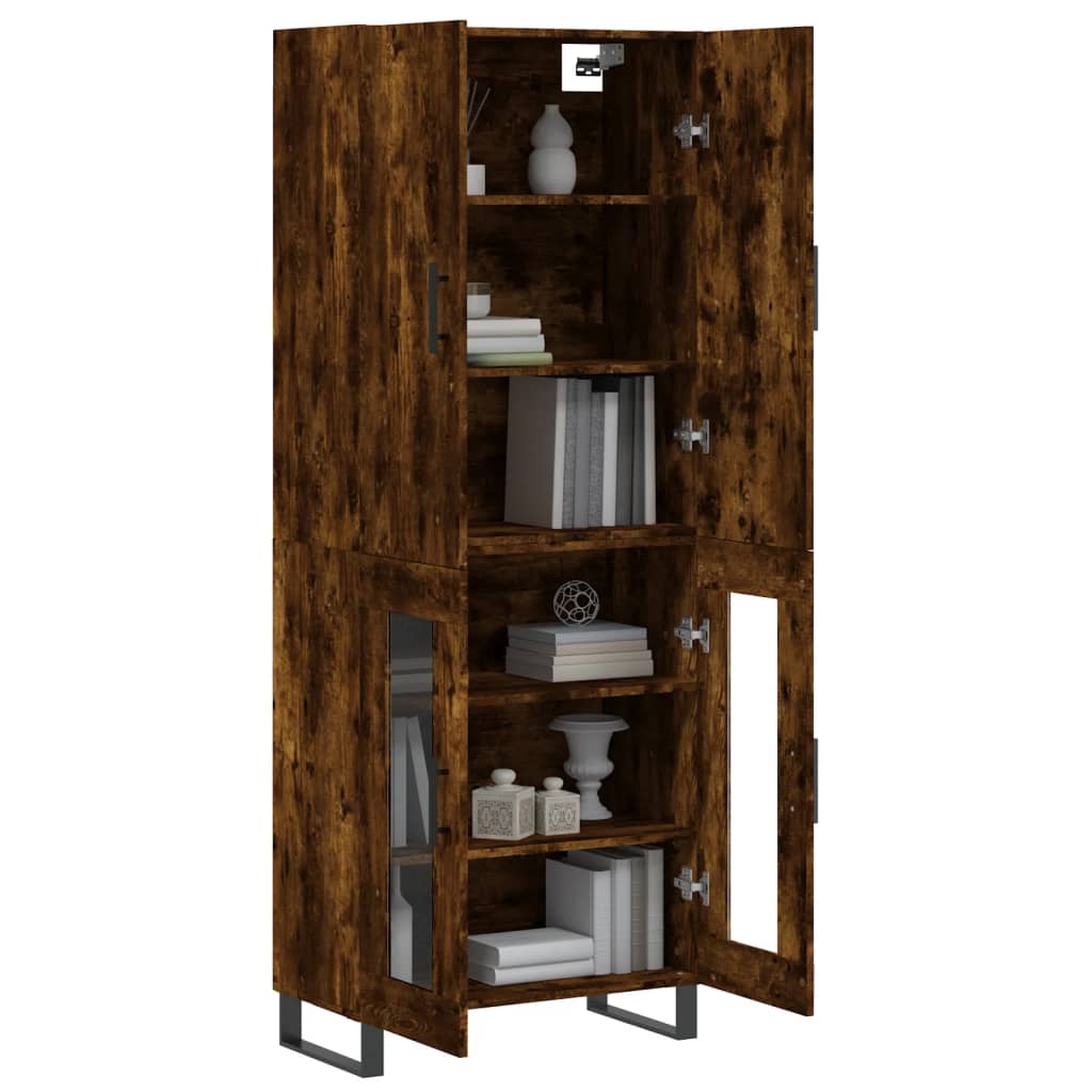 vidaXL Witrynka przydymiony dąb 69,5x34x180 cm materiał drewnopochodny