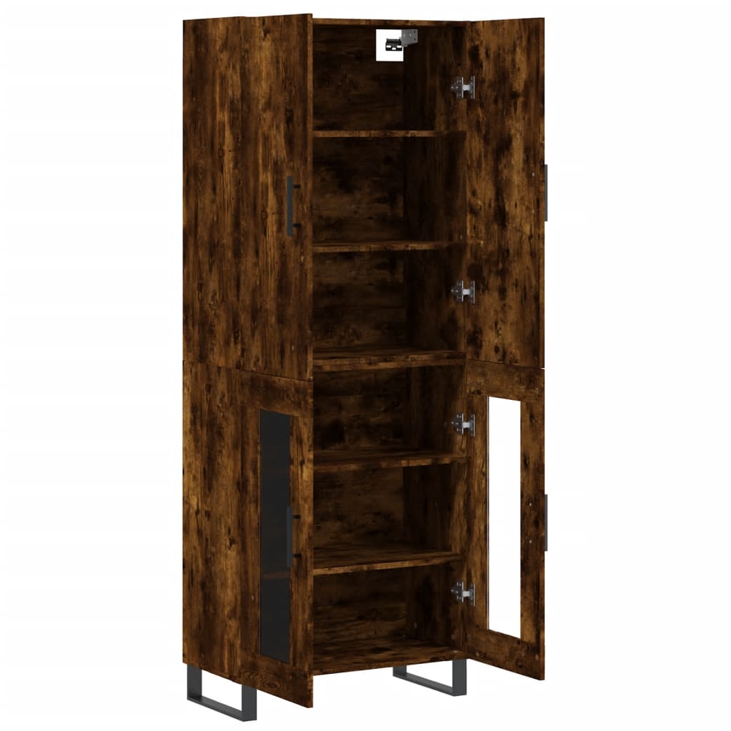 vidaXL Witrynka przydymiony dąb 69,5x34x180 cm materiał drewnopochodny