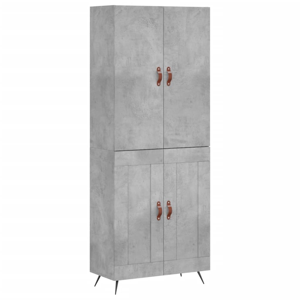 vidaXL Witrynka, szarość betonu 69,5x34x180 cm materiał drewnopochodny