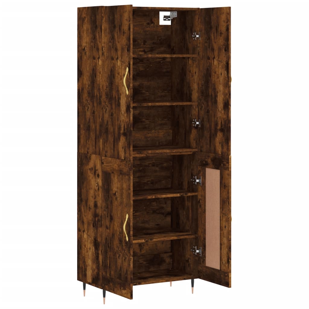 vidaXL Witrynka przydymiony dąb 69,5x34x180 cm materiał drewnopochodny