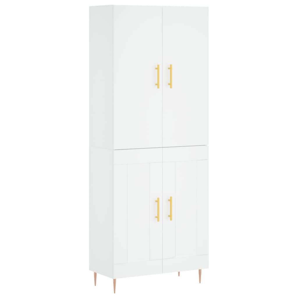 vidaXL Witrynka, biała, 69,5x34x180 cm, materiał drewnopochodny
