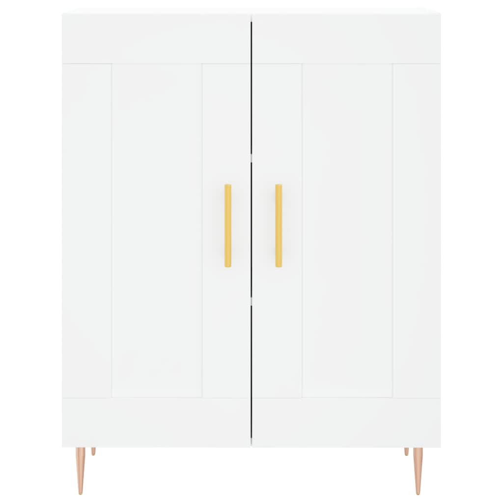 vidaXL Witrynka, biała, 69,5x34x180 cm, materiał drewnopochodny