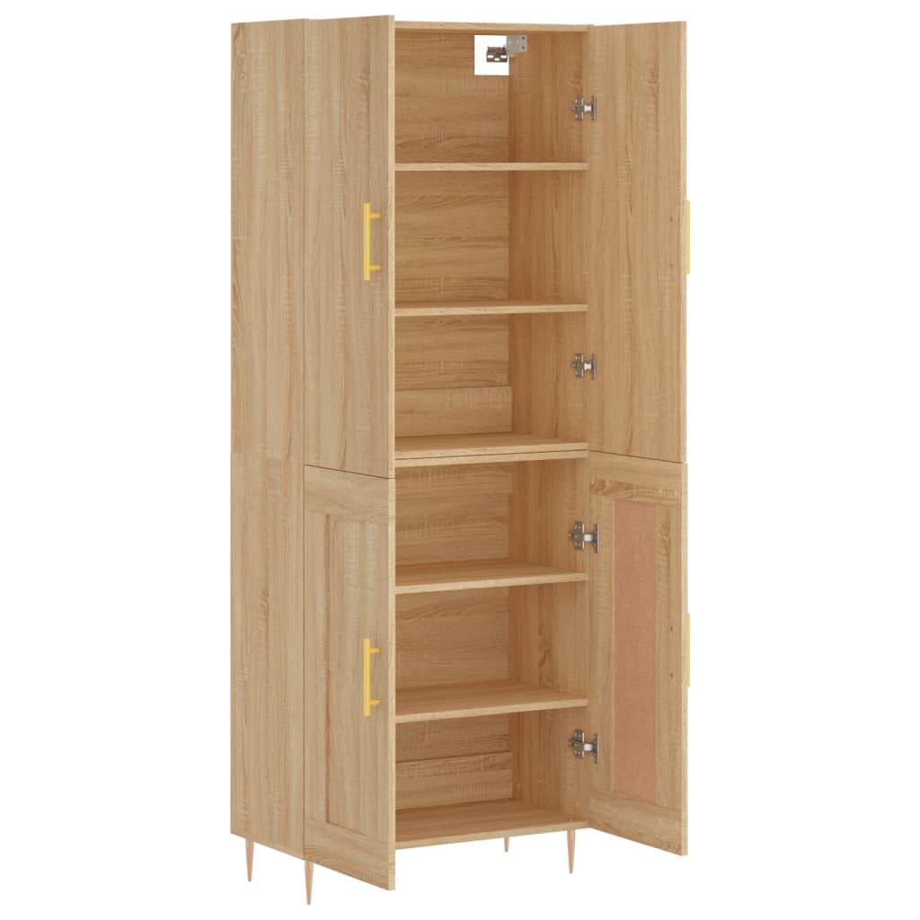 vidaXL Witrynka, dąb sonoma, 69,5x34x180 cm, materiał drewnopochodny