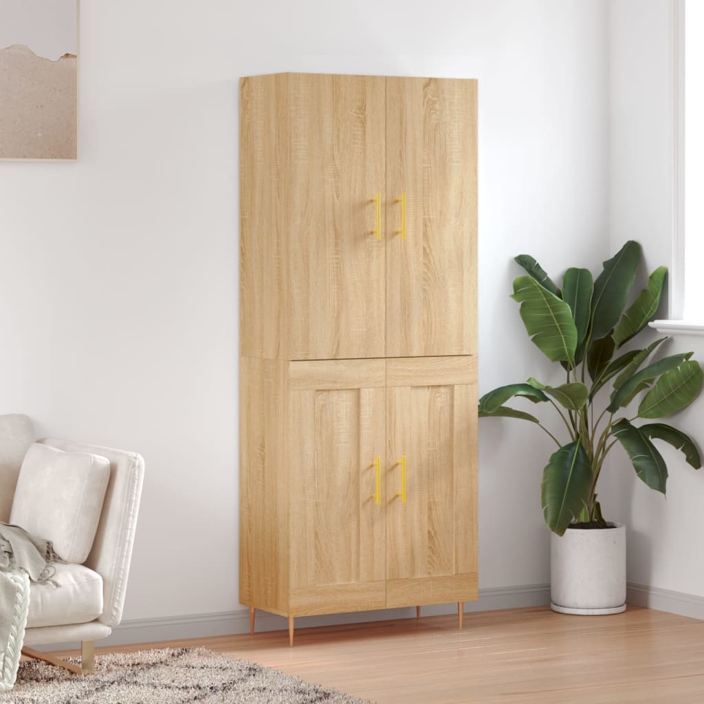 vidaXL Witrynka, dąb sonoma, 69,5x34x180 cm, materiał drewnopochodny