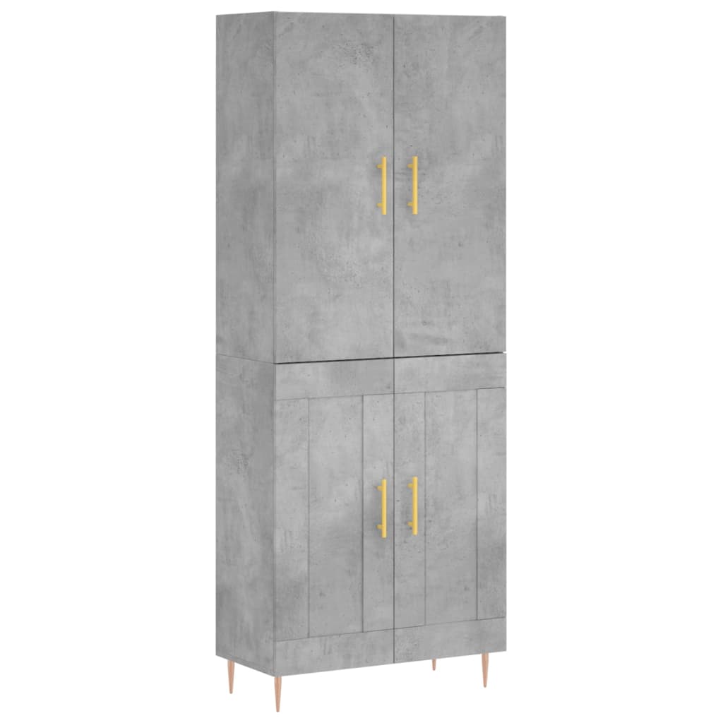 vidaXL Witrynka, szarość betonu 69,5x34x180 cm materiał drewnopochodny