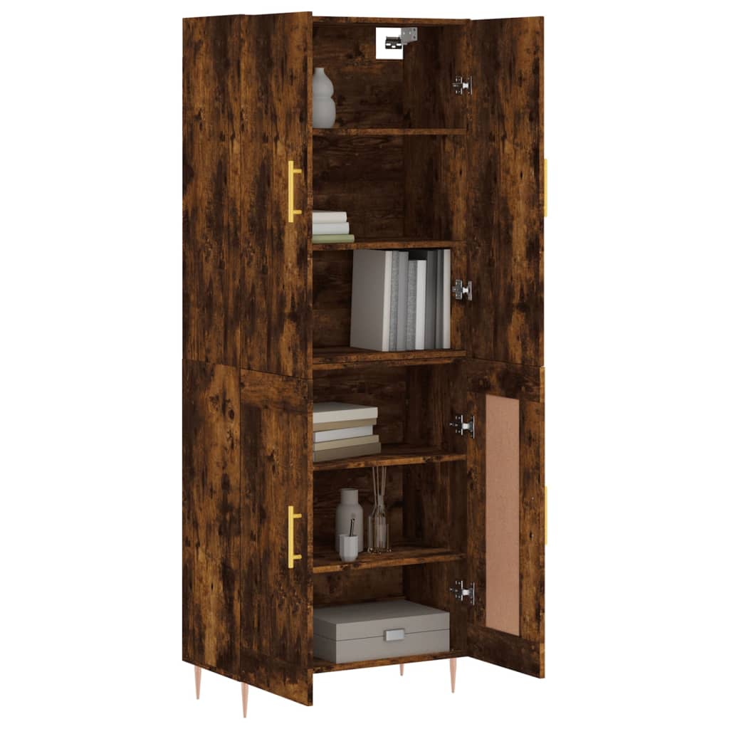 vidaXL Witrynka przydymiony dąb 69,5x34x180 cm materiał drewnopochodny