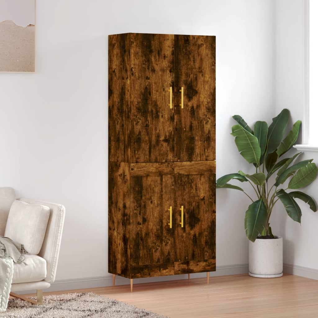 vidaXL Witrynka przydymiony dąb 69,5x34x180 cm materiał drewnopochodny