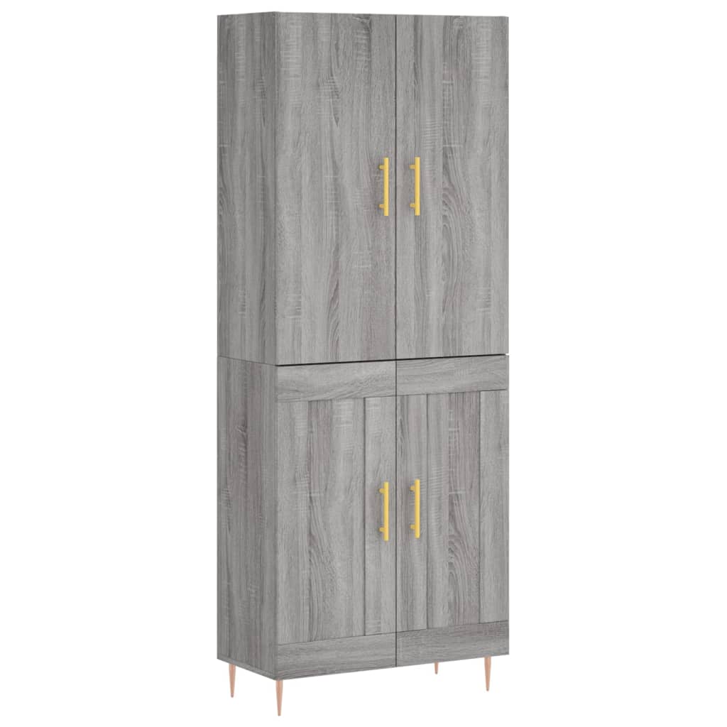 vidaXL Witrynka szary dąb sonoma 69,5x34x180cm materiał drewnopochodny