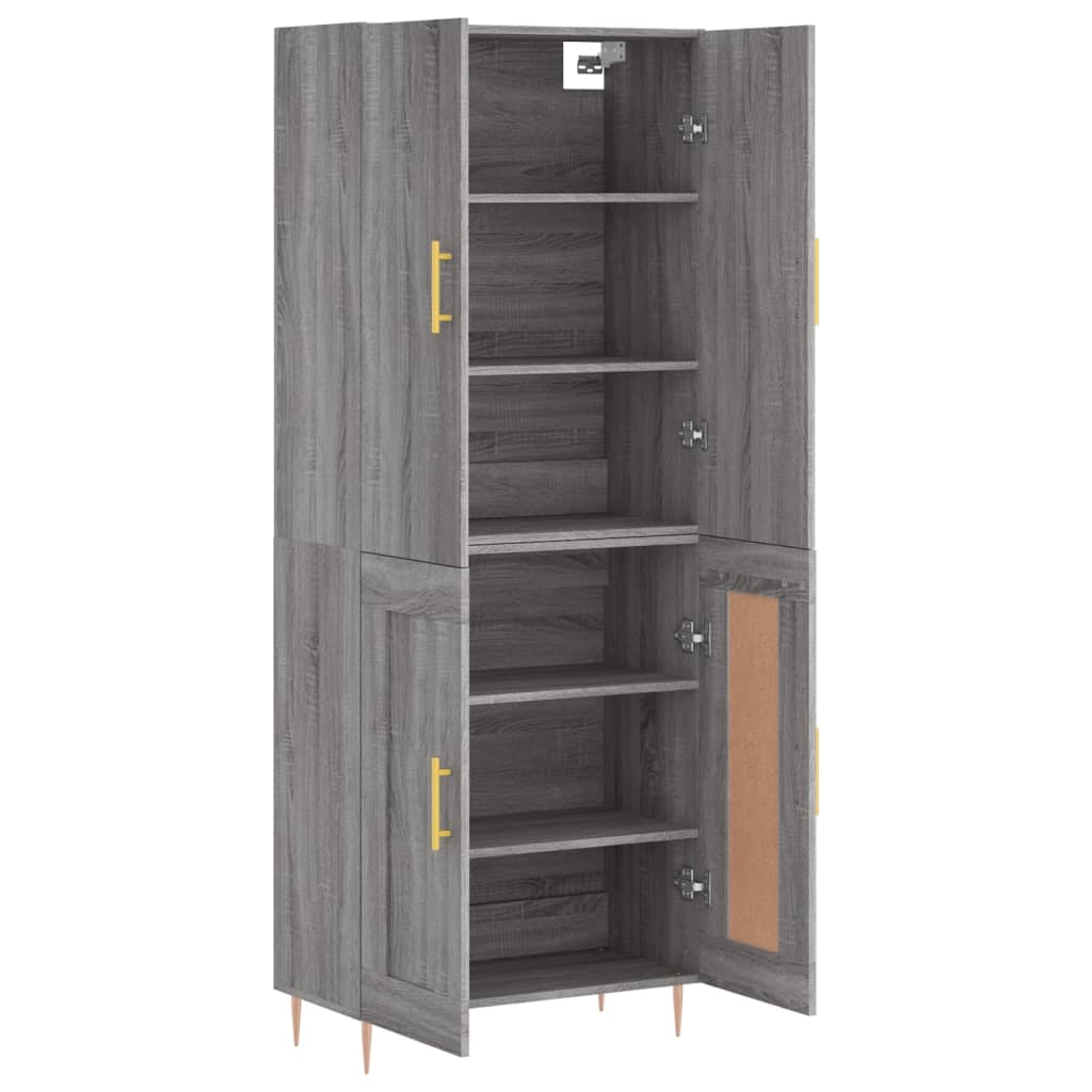 vidaXL Witrynka szary dąb sonoma 69,5x34x180cm materiał drewnopochodny