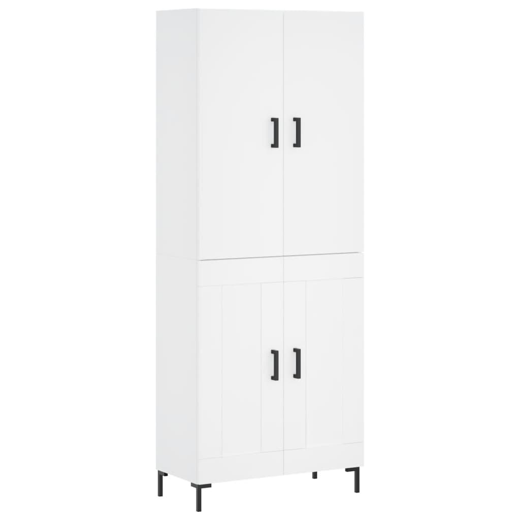 vidaXL Witrynka, biała, 69,5x34x180 cm, materiał drewnopochodny