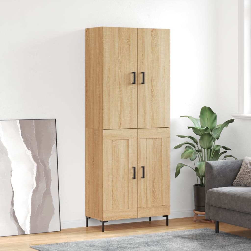 vidaXL Witrynka, dąb sonoma, 69,5x34x180 cm, materiał drewnopochodny