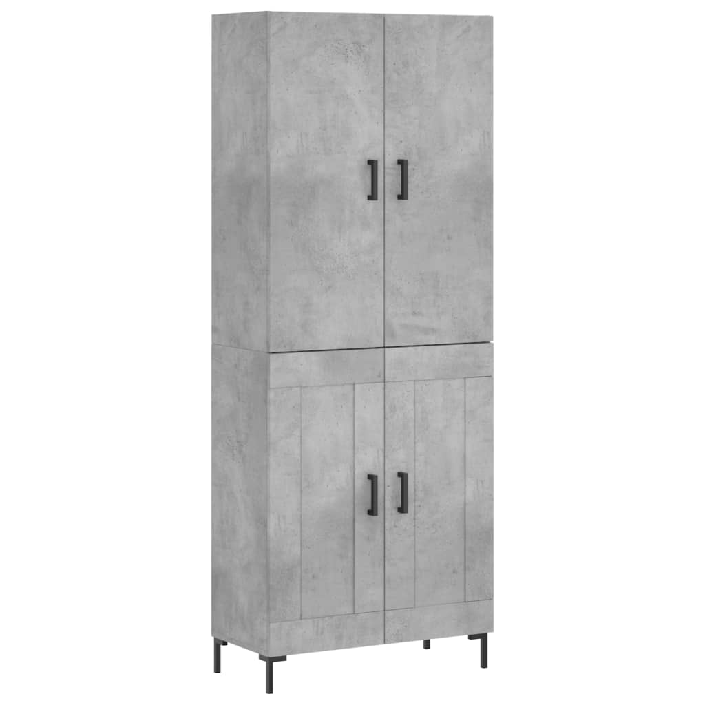 vidaXL Witrynka, szarość betonu 69,5x34x180 cm materiał drewnopochodny
