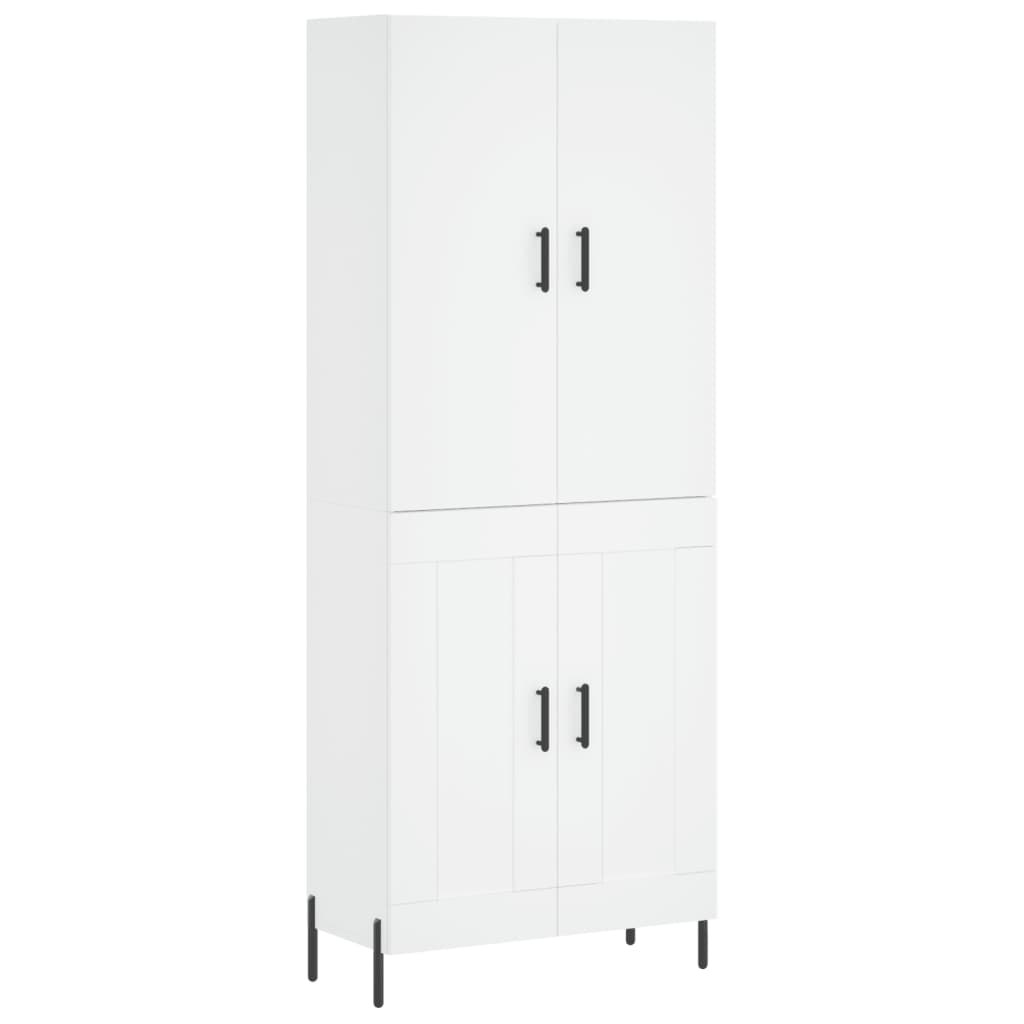 vidaXL Witrynka, biała, 69,5x34x180 cm, materiał drewnopochodny