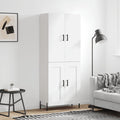 vidaXL Witrynka, biała, 69,5x34x180 cm, materiał drewnopochodny