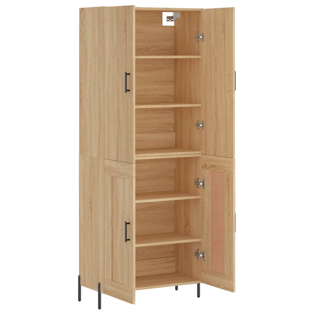 vidaXL Witrynka, dąb sonoma, 69,5x34x180 cm, materiał drewnopochodny