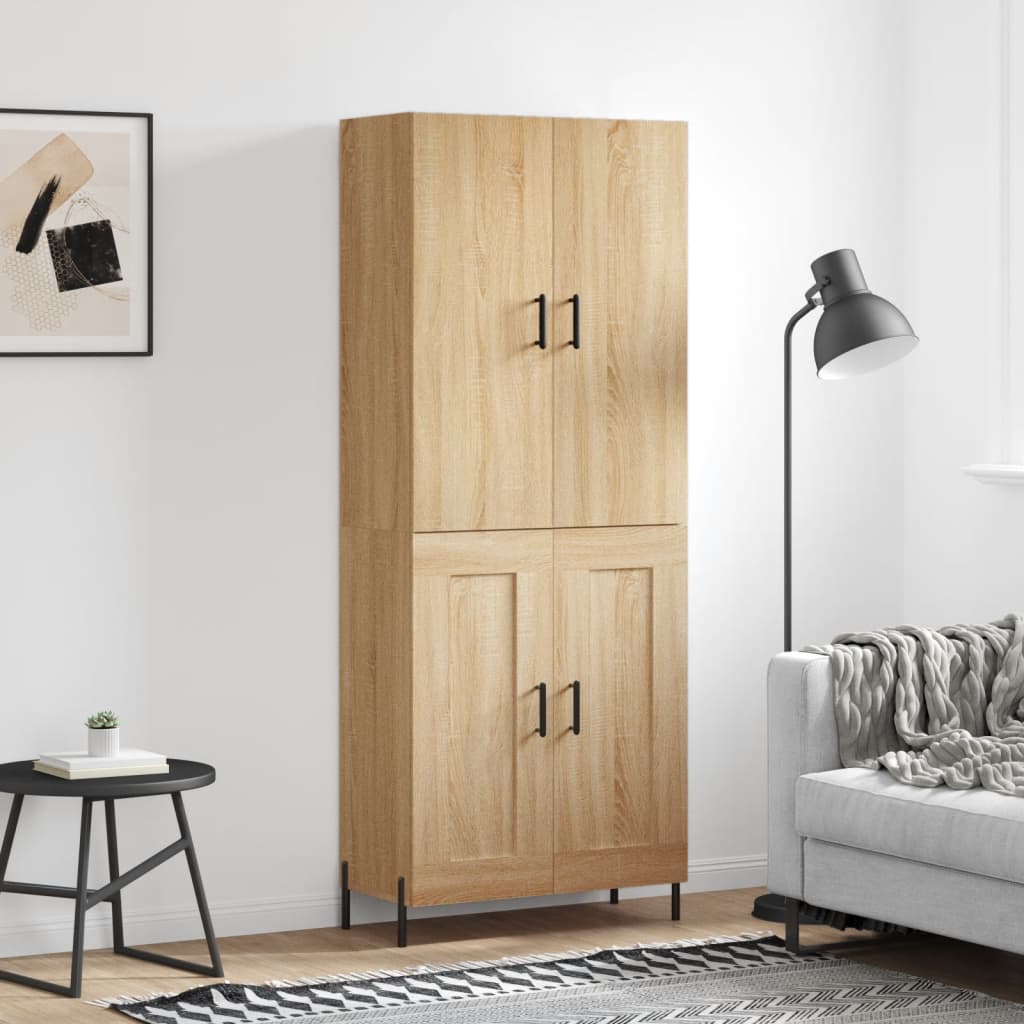 vidaXL Witrynka, dąb sonoma, 69,5x34x180 cm, materiał drewnopochodny