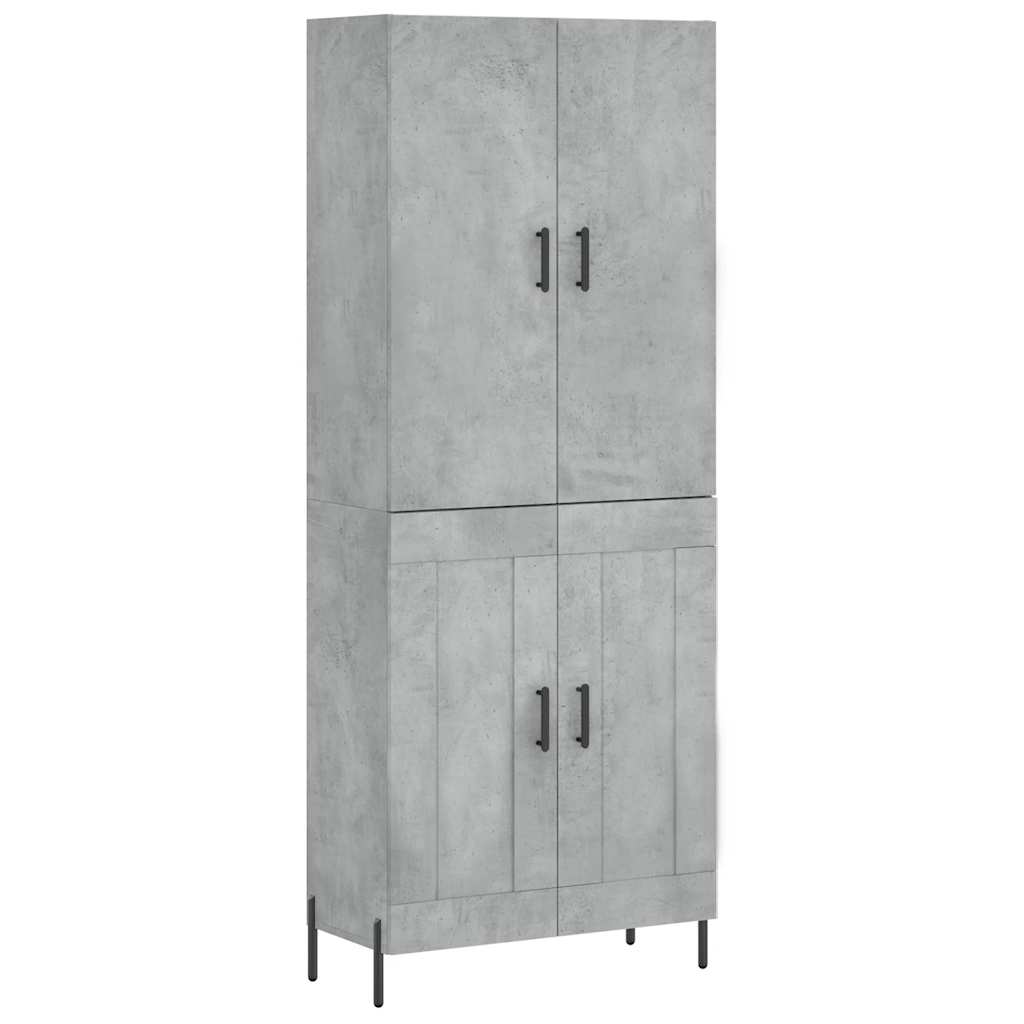 vidaXL Witrynka, szarość betonu 69,5x34x180 cm materiał drewnopochodny