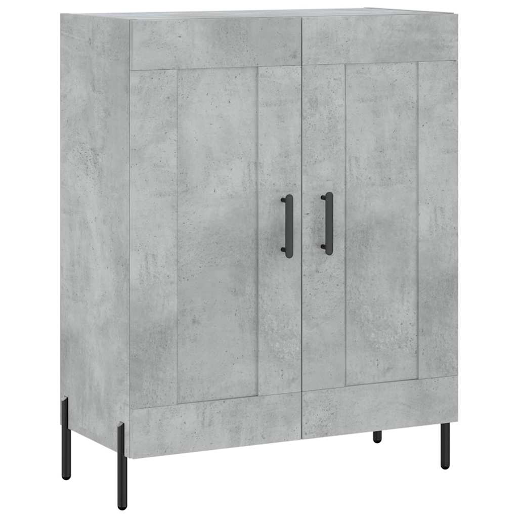 vidaXL Witrynka, szarość betonu 69,5x34x180 cm materiał drewnopochodny