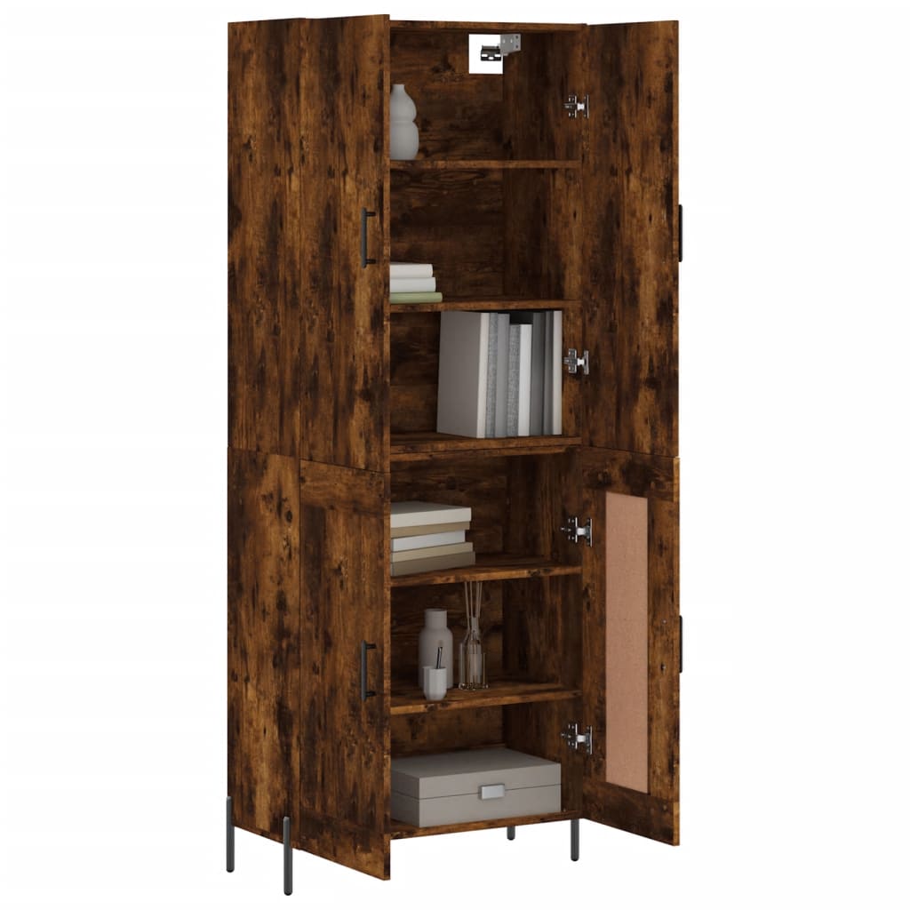 vidaXL Witrynka przydymiony dąb 69,5x34x180 cm materiał drewnopochodny