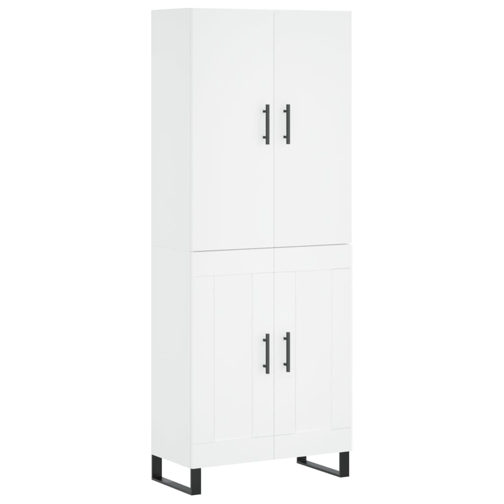 vidaXL Witrynka, biała, 69,5x34x180 cm, materiał drewnopochodny