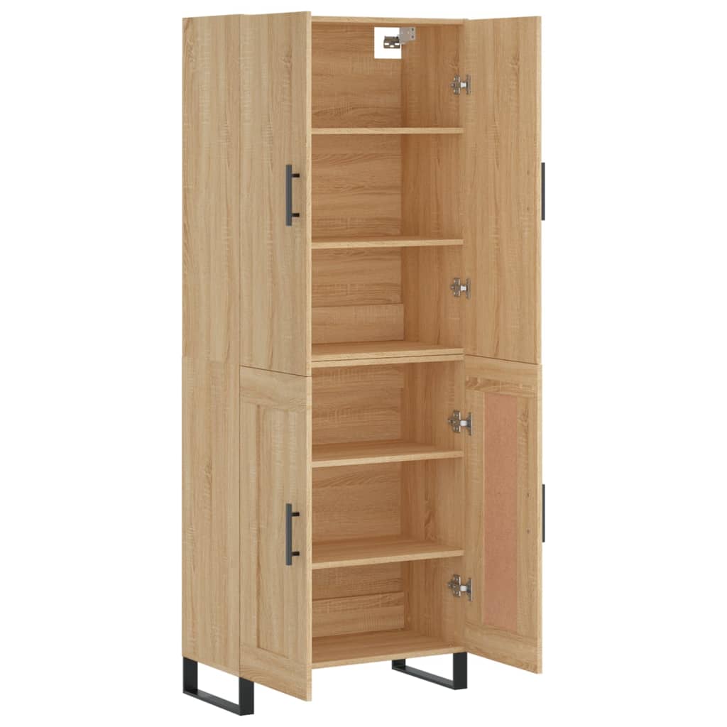 vidaXL Witrynka, dąb sonoma, 69,5x34x180 cm, materiał drewnopochodny