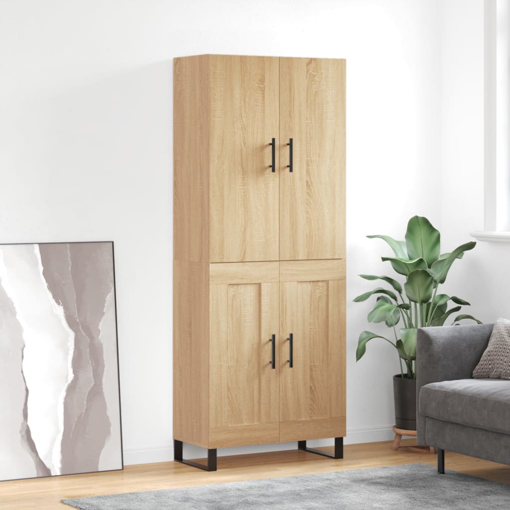 vidaXL Witrynka, dąb sonoma, 69,5x34x180 cm, materiał drewnopochodny