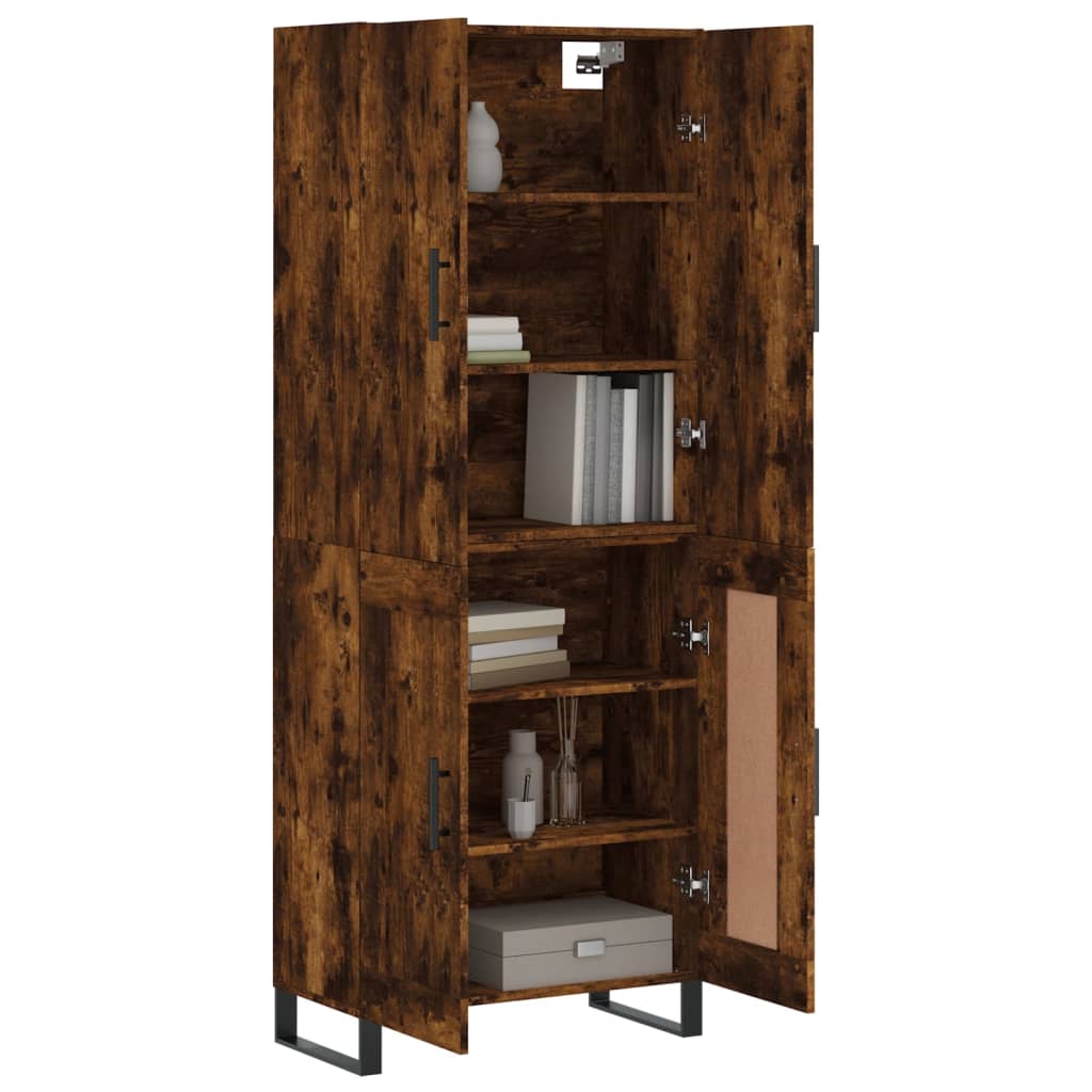vidaXL Witrynka przydymiony dąb 69,5x34x180 cm materiał drewnopochodny