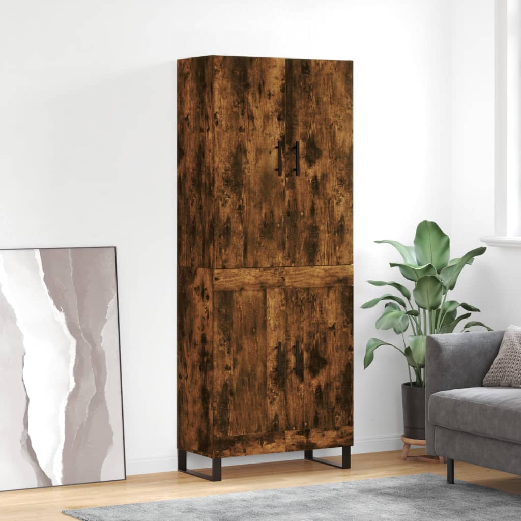 vidaXL Witrynka przydymiony dąb 69,5x34x180 cm materiał drewnopochodny