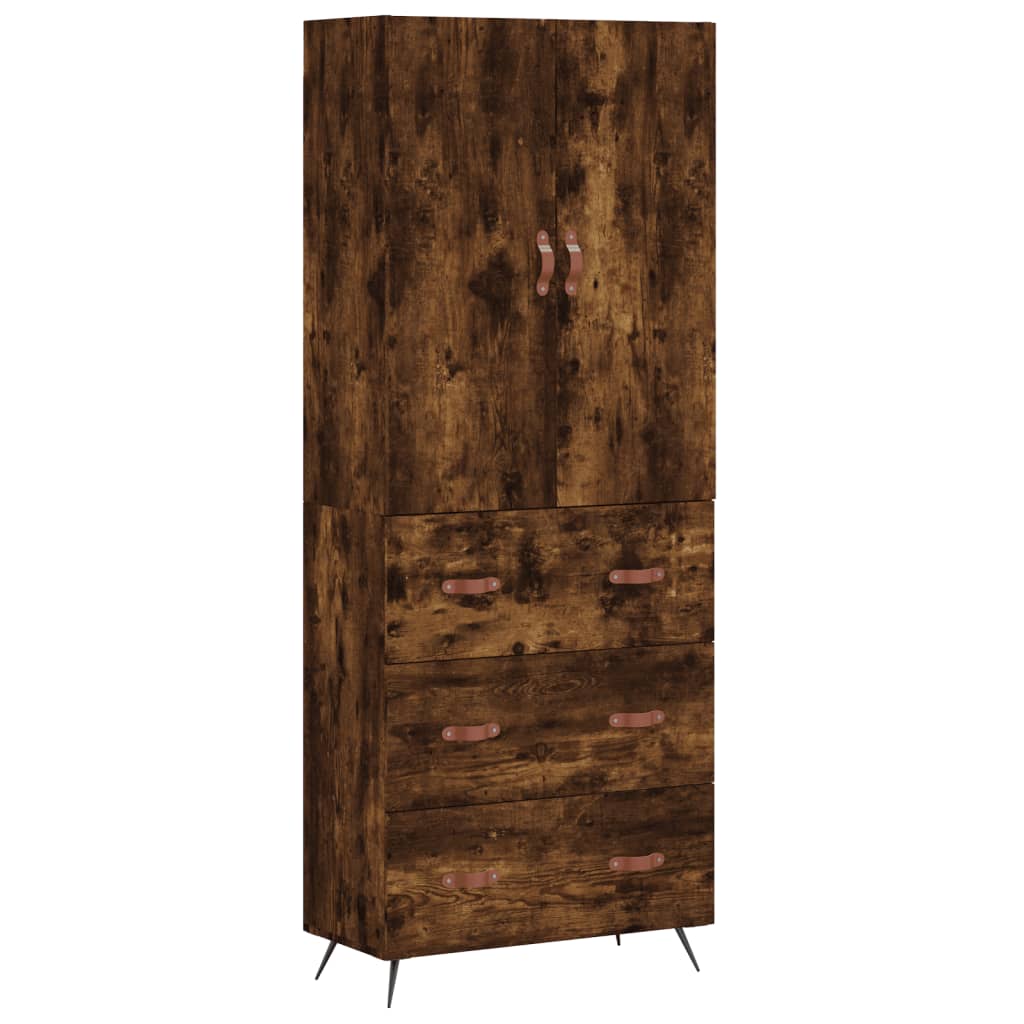vidaXL Witrynka przydymiony dąb 69,5x34x180 cm materiał drewnopochodny
