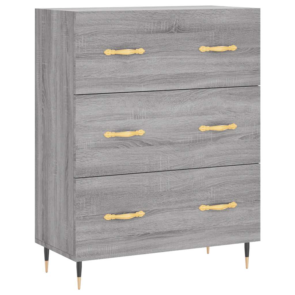 vidaXL Witrynka szary dąb sonoma 69,5x34x180cm materiał drewnopochodny
