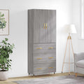 vidaXL Witrynka szary dąb sonoma 69,5x34x180cm materiał drewnopochodny