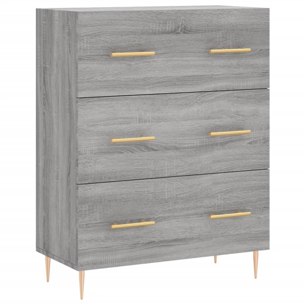 vidaXL Witrynka szary dąb sonoma 69,5x34x180cm materiał drewnopochodny
