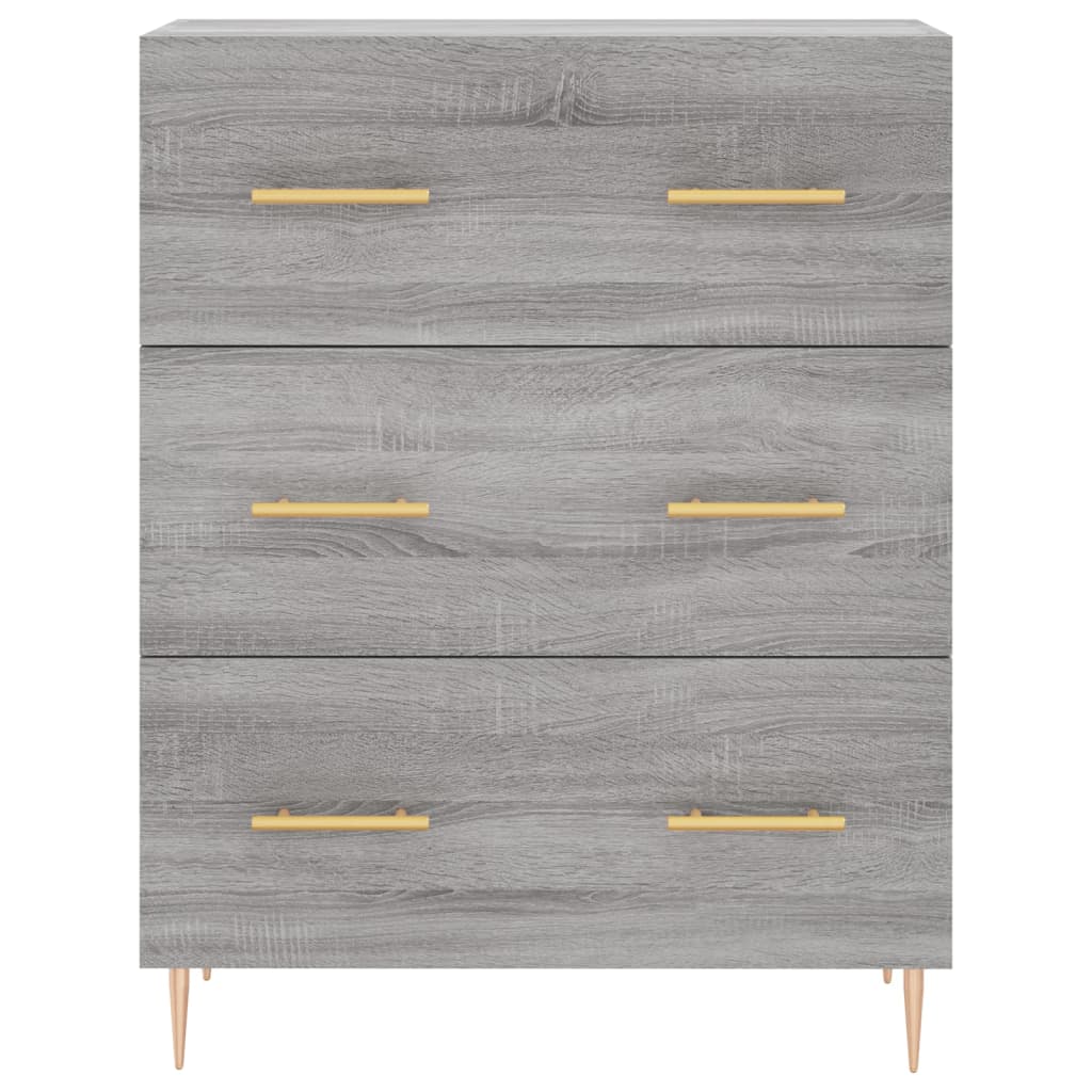 vidaXL Witrynka szary dąb sonoma 69,5x34x180cm materiał drewnopochodny