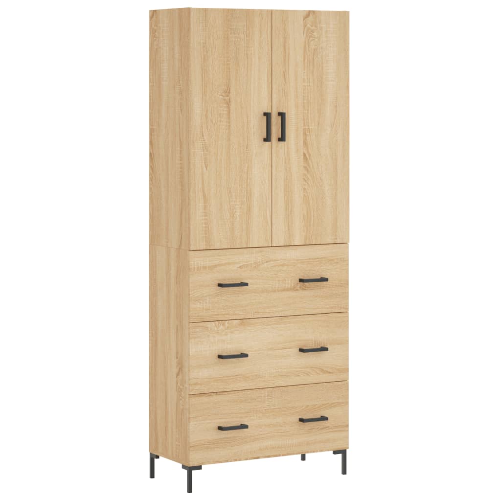 vidaXL Witrynka, dąb sonoma, 69,5x34x180 cm, materiał drewnopochodny