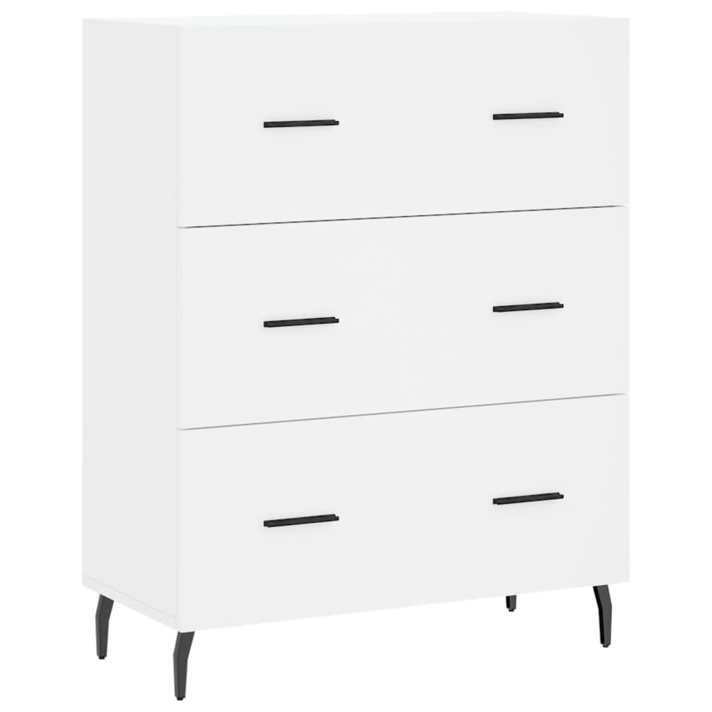 vidaXL Witrynka, biała, 69,5x34x180 cm, materiał drewnopochodny