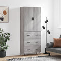 vidaXL Witrynka szary dąb sonoma 69,5x34x180cm materiał drewnopochodny
