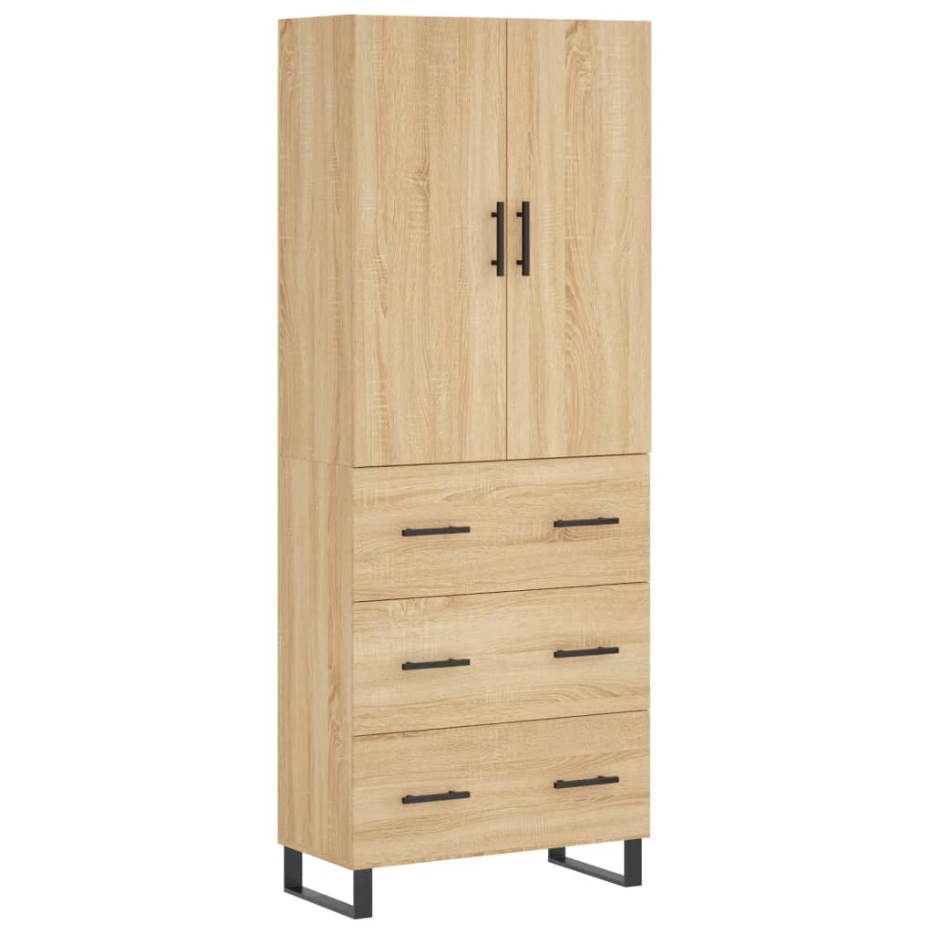 vidaXL Witrynka, dąb sonoma, 69,5x34x180 cm, materiał drewnopochodny