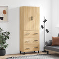 vidaXL Witrynka, dąb sonoma, 69,5x34x180 cm, materiał drewnopochodny