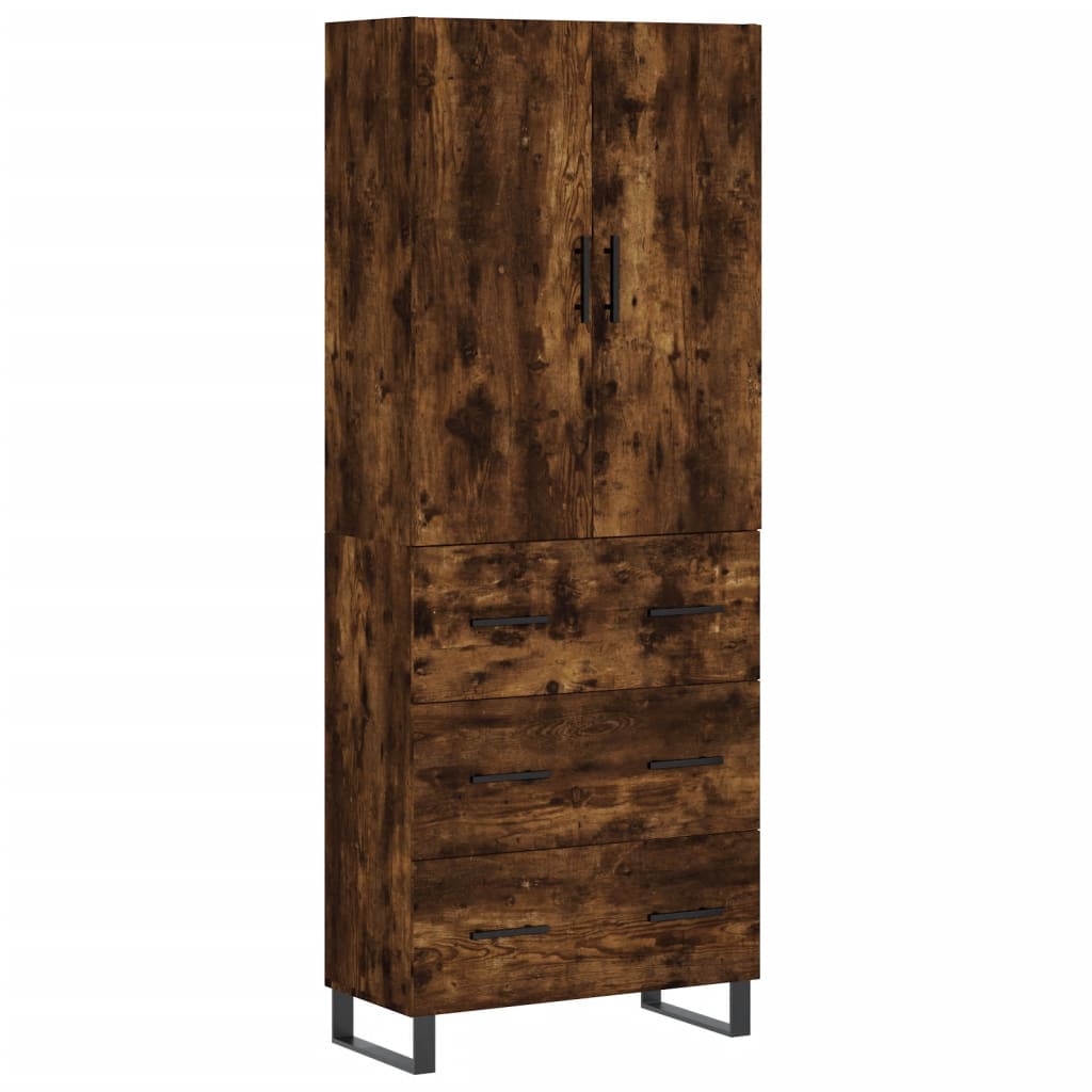 vidaXL Witrynka przydymiony dąb 69,5x34x180 cm materiał drewnopochodny