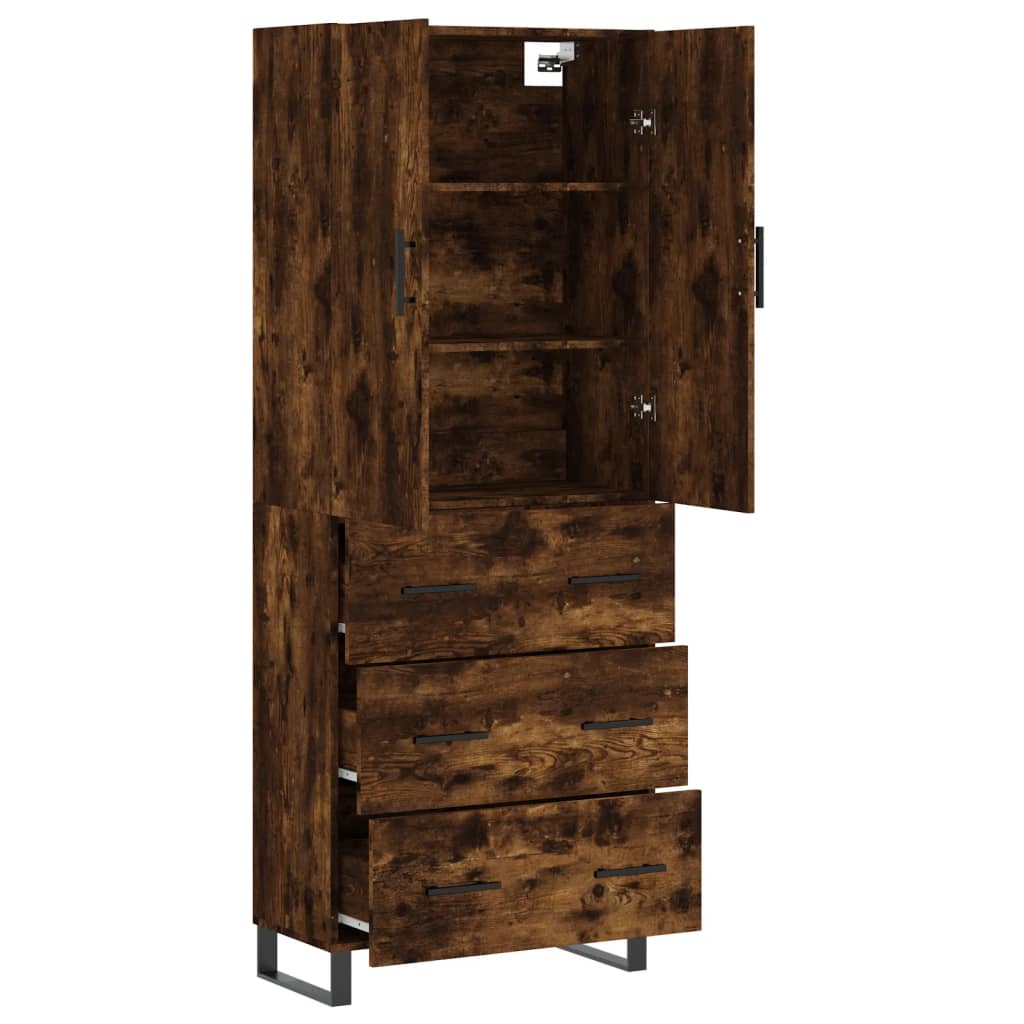 vidaXL Witrynka przydymiony dąb 69,5x34x180 cm materiał drewnopochodny