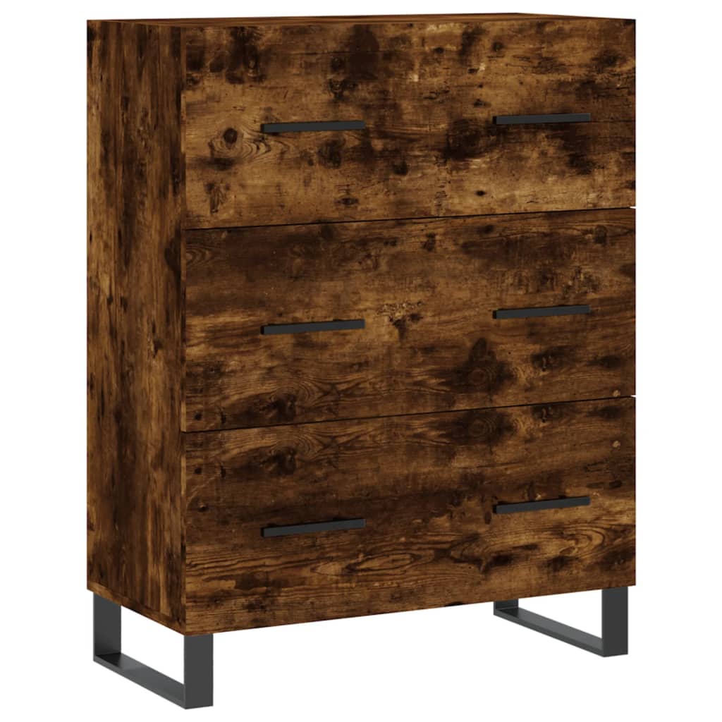 vidaXL Witrynka przydymiony dąb 69,5x34x180 cm materiał drewnopochodny