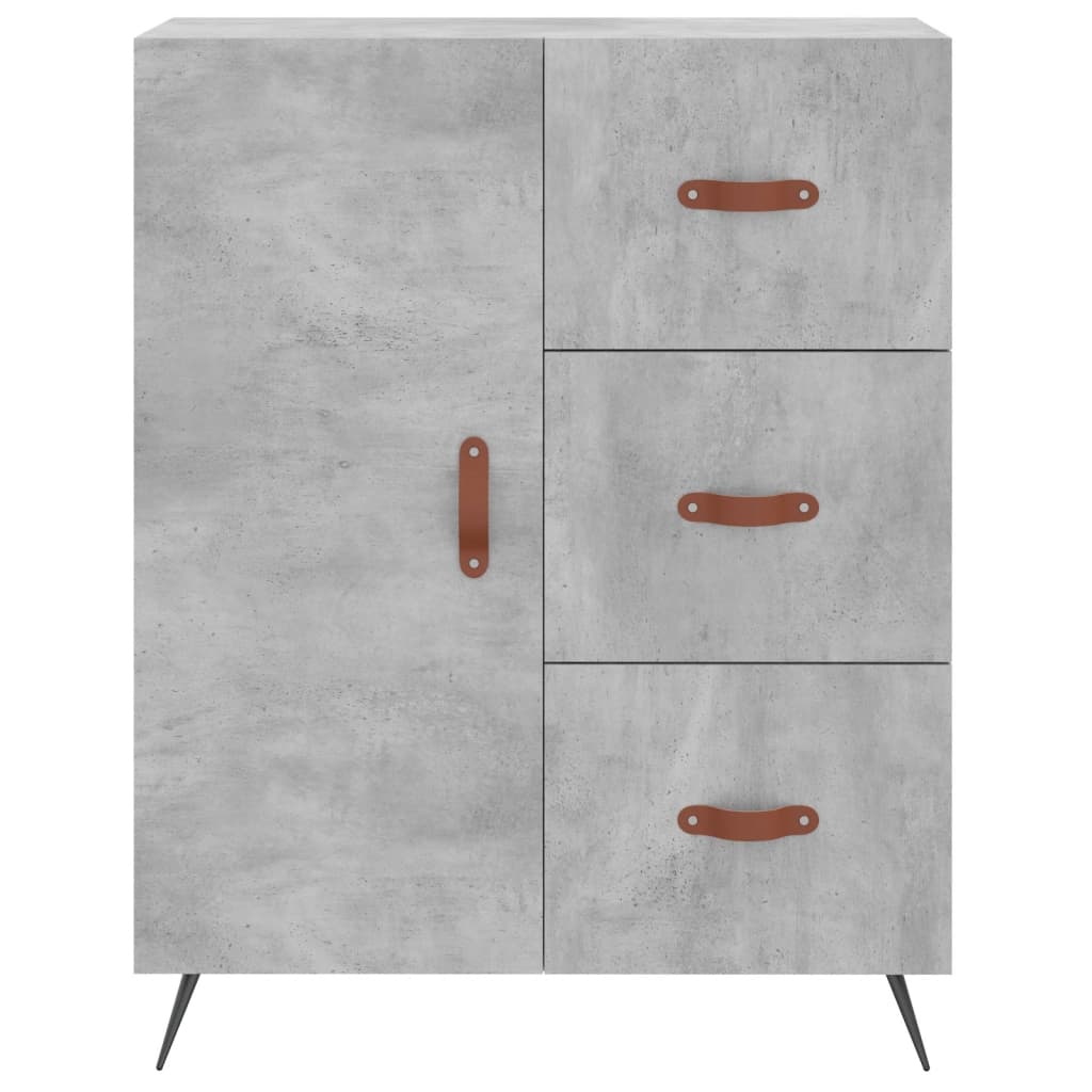vidaXL Witrynka, szarość betonu 69,5x34x180 cm materiał drewnopochodny
